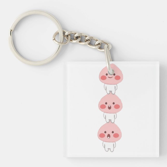 Cute apeach triplets key ring (Front)