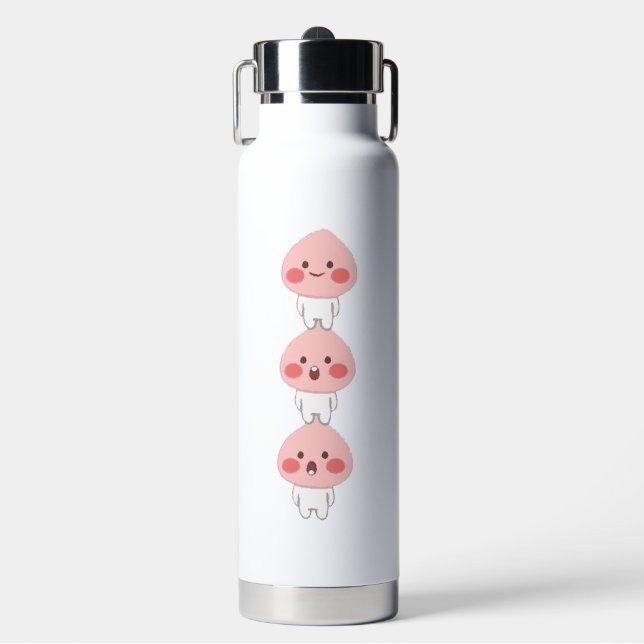 Cute apeach triplets water bottle (Front)