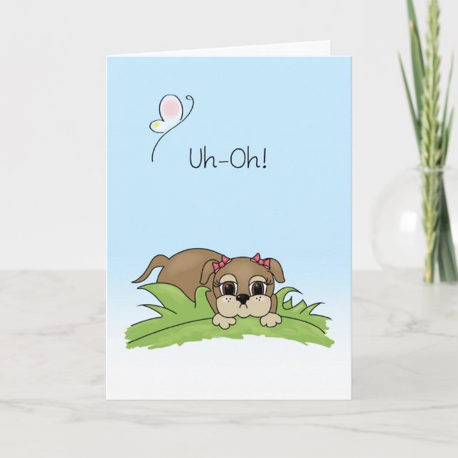 Cute Apology Card Big Brown Puppy Dog Eyes (Front)