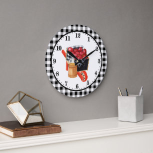 cute apple cider lovers large clock
