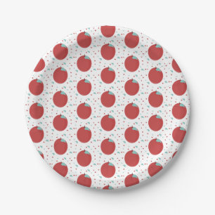 Cute Apple Confetti Birthday Party Paper Plate