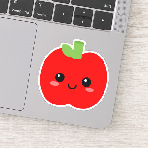 Cute Apple Face Vinyl Sticker for Tumblers etc