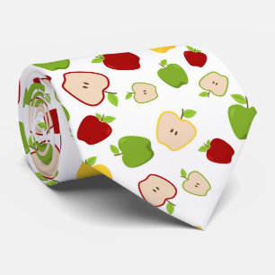 cute apple fruit pattern tiled tie