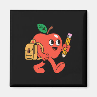 Cute Apple Going Ck To School Magnet