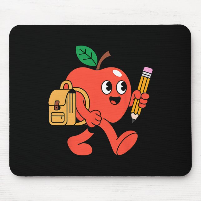 Cute Apple Going Ck To School  Mouse Pad (Front)