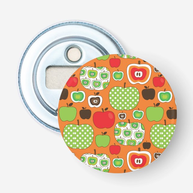 Cute apple illustration pattern bottle opener (Front)