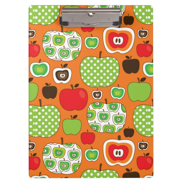 Cute apple illustration pattern clipboard (Front)