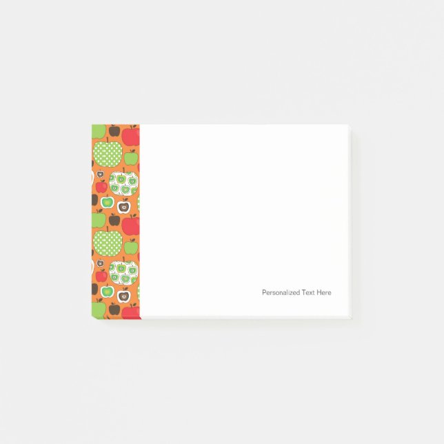 Cute apple illustration pattern post-it notes (Front)