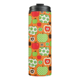 Cute apple illustration pattern thermal tumbler