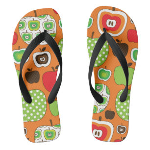 Cute apple illustration pattern thongs