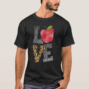 Cute Apple Leopard Love 2nd Grade Team Second Grad T-Shirt