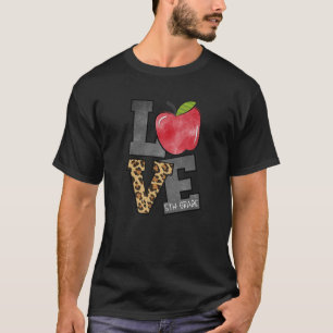 Cute Apple Leopard Love 5Th Grade Team Fifth Grade T-Shirt