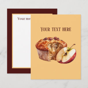 Cute apple muffin add message card
