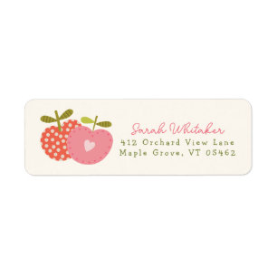 Cute Apple of Our Eye Baby Shower Return Address Label