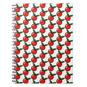 Cute Apple or Cherry, Fun Kitchen Fruit Cartoon Notebook