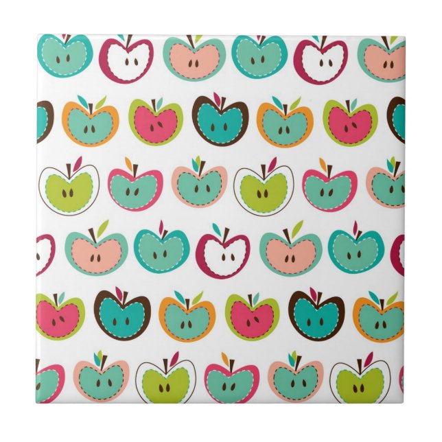 Cute apple pattern ceramic tile (Front)
