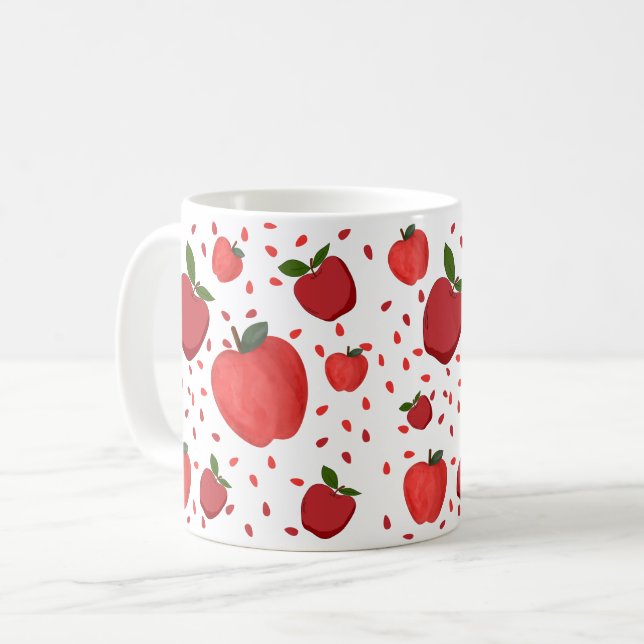 Cute Apple Pattern Coffee Mug (Front Left)