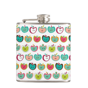 Cute apple pattern hip flask