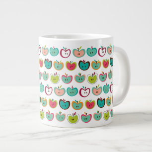 Cute apple pattern large coffee mug