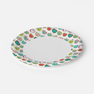 Cute apple pattern paper plate