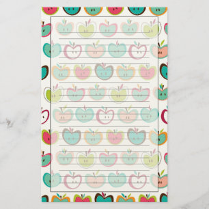 Cute apple pattern stationery
