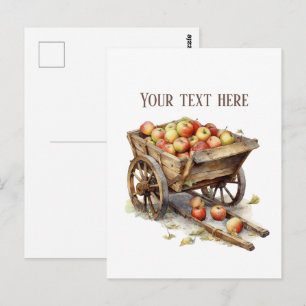 Cute apple vendors customisable postcard