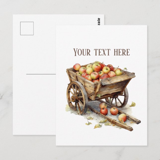 Cute apple vendors customisable  postcard (Front/Back)