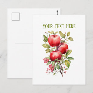Cute apple vendors customizable postcard