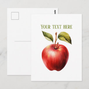 Cute apple vendors customizable postcard