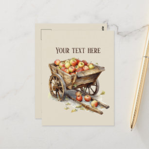 Cute apple vendors fruit lovers orchards add text  postcard