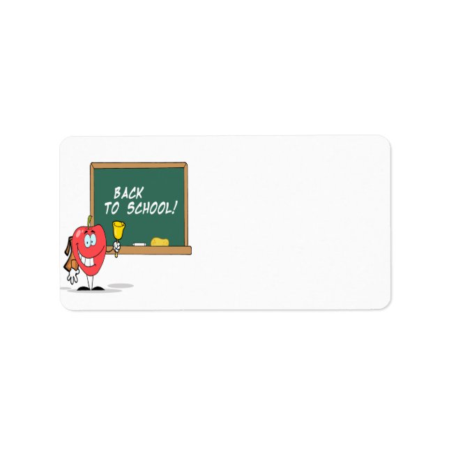 cute apple with back to school chalkboard cartoon label (Front)