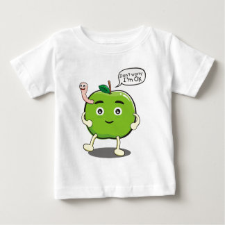 cute Apple With cute worm Baby T-Shirt