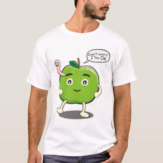 cute Apple With cute worm T-Shirt