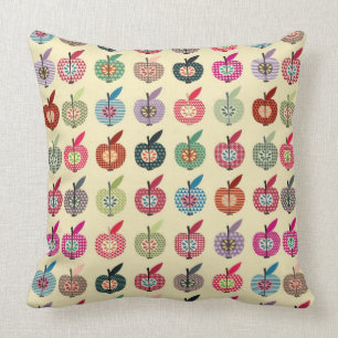 Cute Apples in Retro Style Cushion