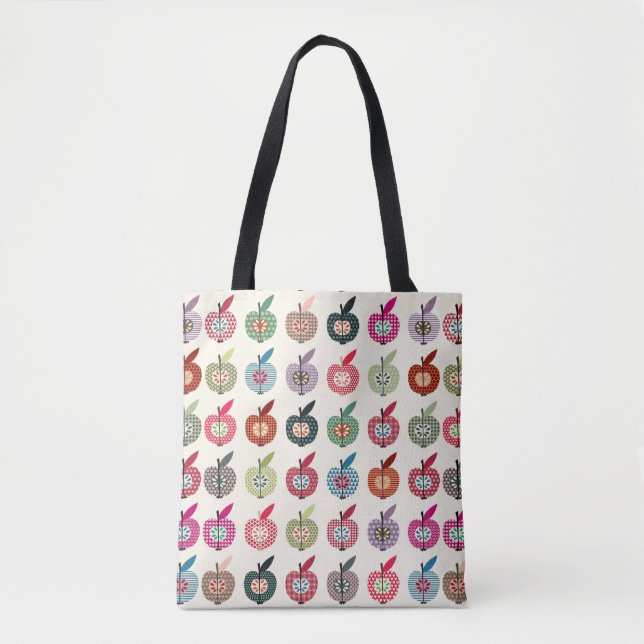 Cute Apples in Retro Style Tote Bag (Front)