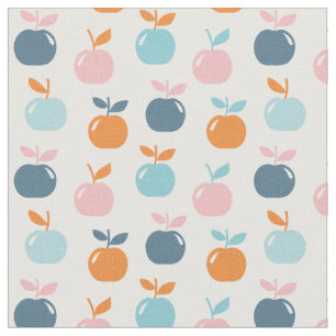 Cute Apples on white Fabric