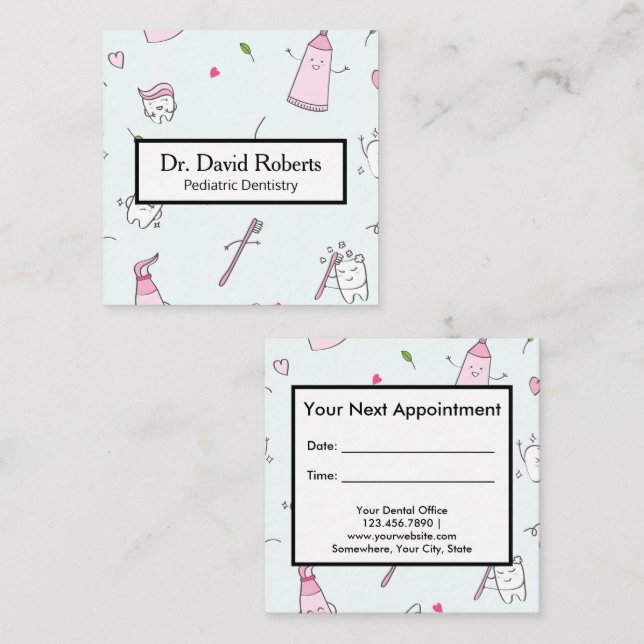 Cute Appointment Paediatrics Dentistry  Card (Front/Back)