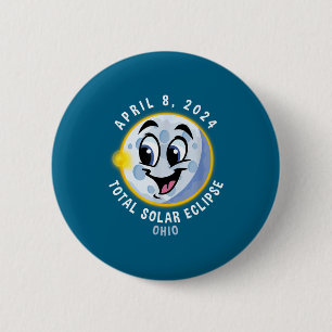 Cute April 8 Solar Eclipse Ohio 6 Cm Round Badge