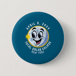 Cute April 8 Solar Eclipse York 6 Cm Round Badge
