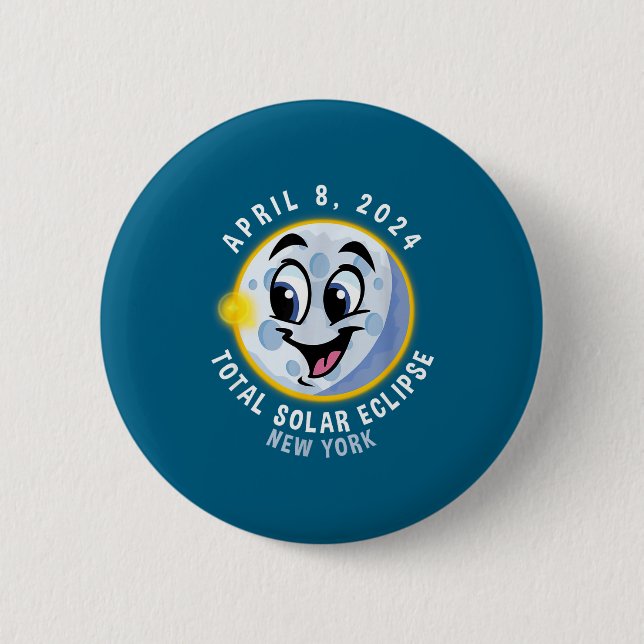 Cute April 8 Solar Eclipse York 6 Cm Round Badge (Front)