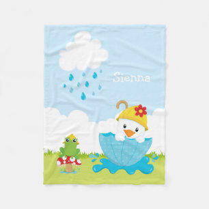 Cute April Showers Fleece Blanket