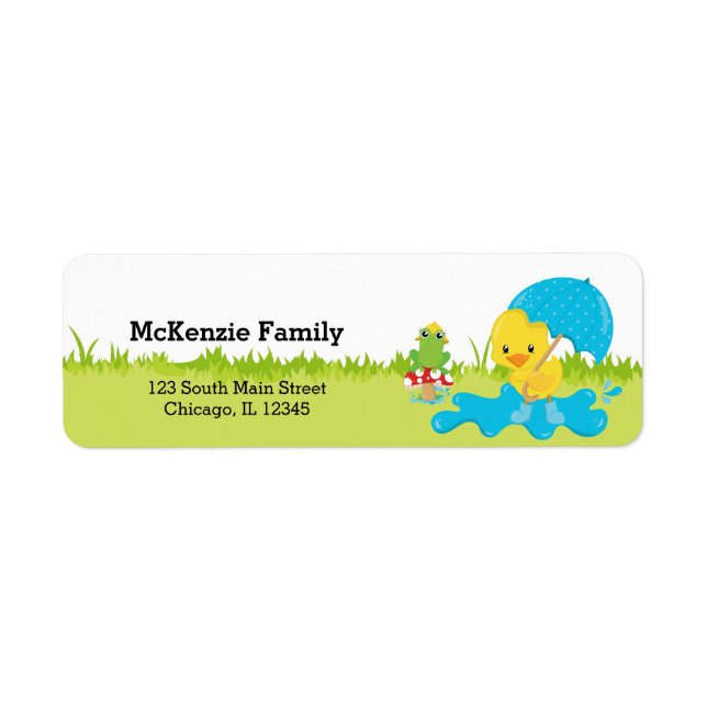 Cute April Showers Return Address Label (Front)