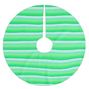 Cute aqua green stripes brushed polyester tree skirt