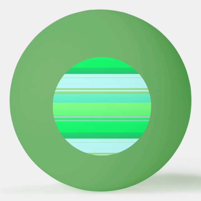 Cute aqua green stripes ping pong ball (Front)