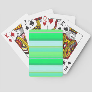 Cute aqua green stripes playing cards