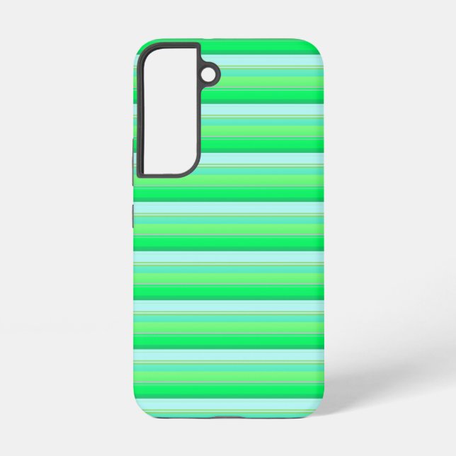 Cute aqua green stripes samsung galaxy s22 case (Back)