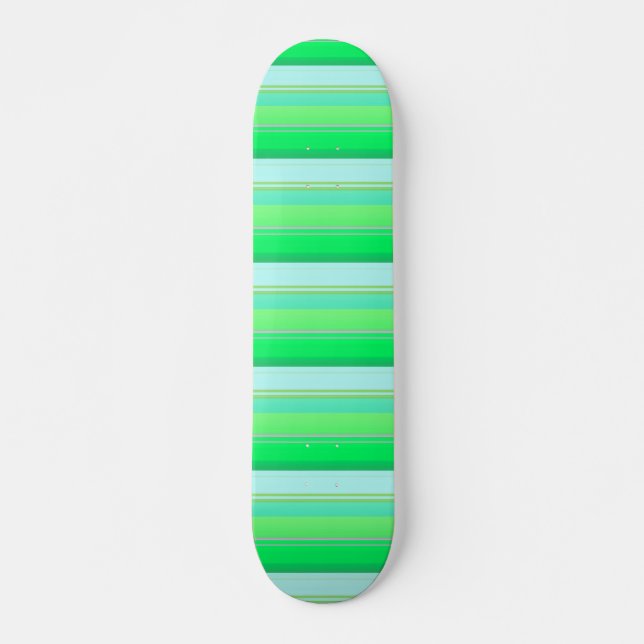 Cute aqua green stripes skateboard (Front)