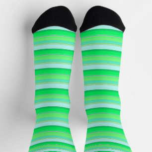 Cute aqua green stripes socks