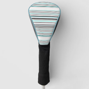 Cute aqua grey stripes golf head cover