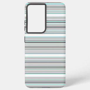 Cute aqua grey stripes samsung galaxy case